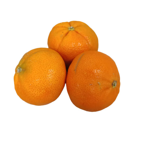 Three Whole Fresh Organic Mandarins On White Background